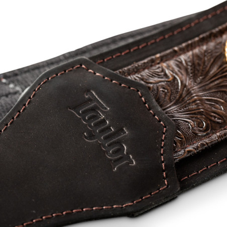 Taylor Grand Pacific 3" Nickel Concho Leather Strap, Black