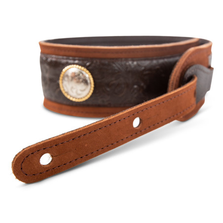 Taylor Grand Pacific 3" Nickel Concho Leather Strap, Brown