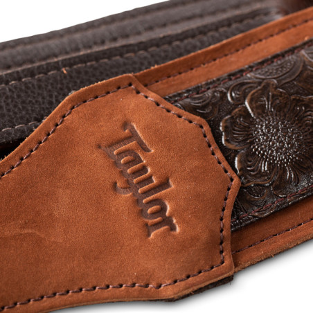 Taylor Grand Pacific 3" Nickel Concho Leather Strap, Brown