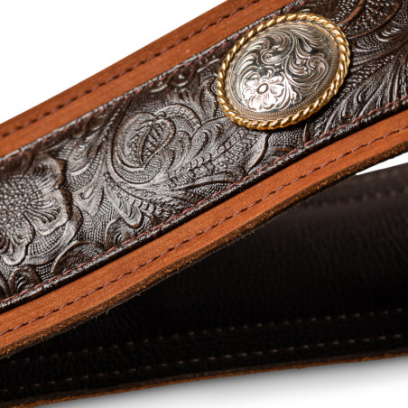 Taylor Grand Pacific 3" Nickel Concho Leather Strap, Brown