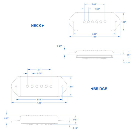 Lollar Pickups P-90 Dogear Casino Set
