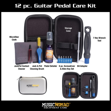 Music Nomad Kit de manutenção de pedais para guitarra e baixo - 12 peç