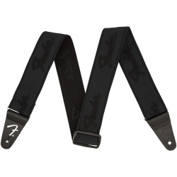 Fender Correia WeighLess™ Running Logo, Preto/Preto, 5cm
