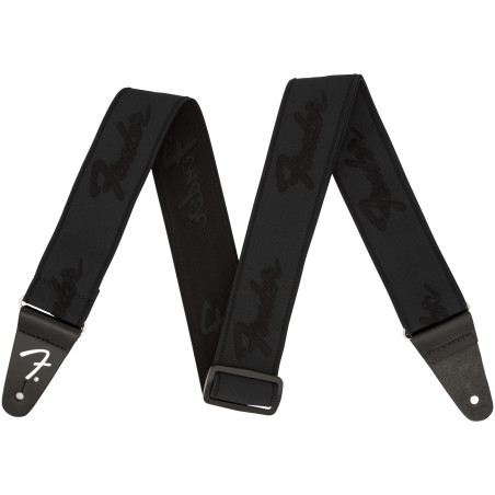 Fender Correia WeighLess™ Running Logo, Preto/Preto, 5cm