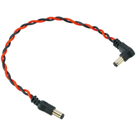 Ibanez DCT08 Twisted DC Cable, Black & Neon Red
