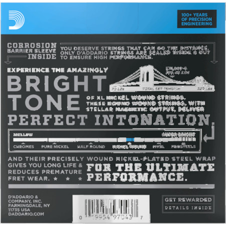 D'Addario Light Top/Heavy Bottom 8-String Electric Guitar Strings
