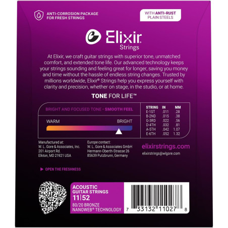 Elixir 011-052 80/20 Bronze Acoustic