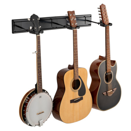 Hercules GSP403SB Suporte de Parede para 3 Guitarras