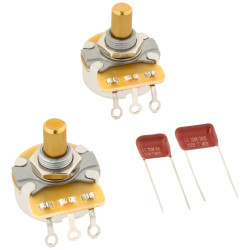 Fender Telecaster Solid Shaft Potentiometer and Capacitor Kit, 2-Pack