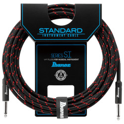 Ibanez SI20 (woven) Guitar Cable, Black x Wine
