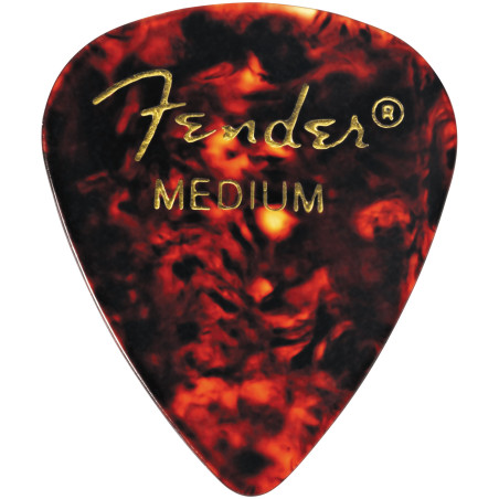 Fender Palhetas Clássicas Celulóide, Formato 351, Tartaruga, Médias, 1
