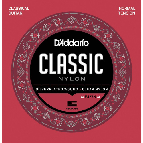 D’Addario Cordas Guitarra Clássica EJ27N Student Nylon, Tensão Normal