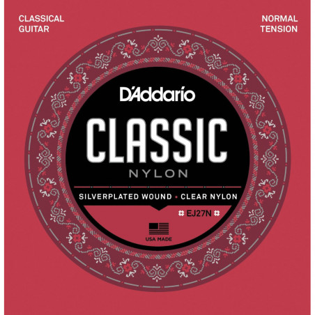 D’Addario Cordas Guitarra Clássica EJ27N Student Nylon, Tensão Normal