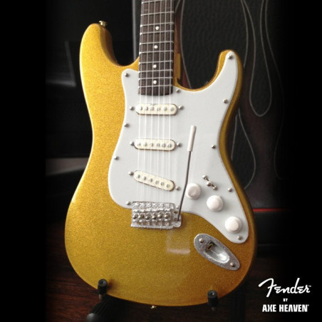 Axe Heaven Guitarra em Miniatura - Fender Metallic Gold Strat