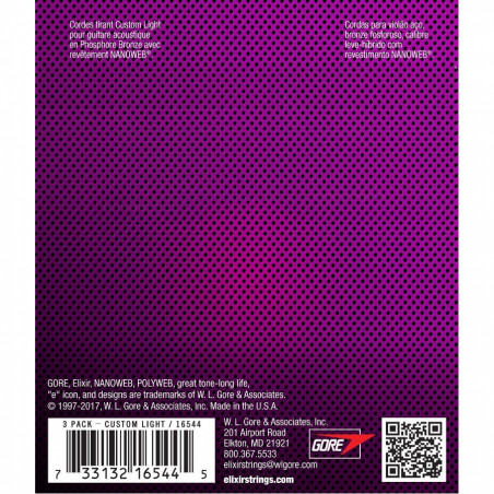 Elixir 011-052 Phosphor Bronze Acoustic Bonus Pack (3 sets)