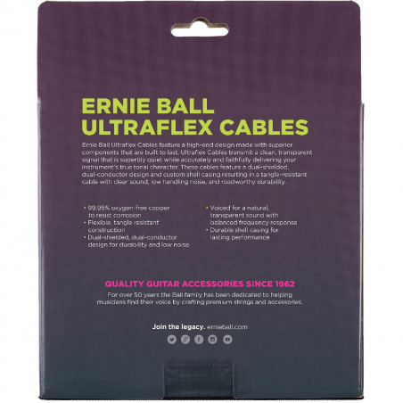 Ernie Ball 30' Coiled Instrument Cable - Black