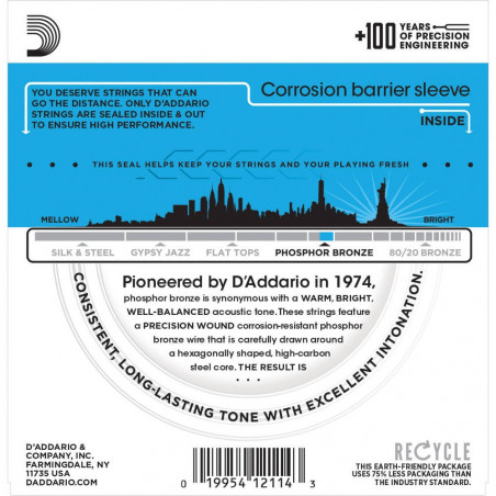 D’Addario EJ16 Phosphor Bronze, Light, 12-53