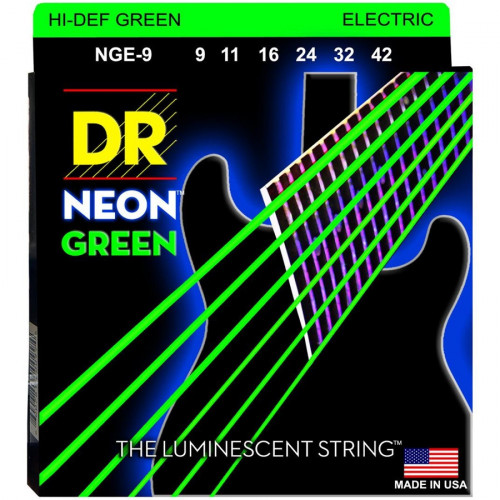 DR Strings Neon Green Light 09-42