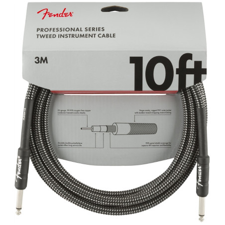 Fender Professional Series Instrument Cable 10' - Gray Tweed