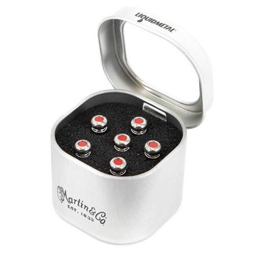 Martin Luxe Bridge Pins Liquid Metal Chrome Red Dot