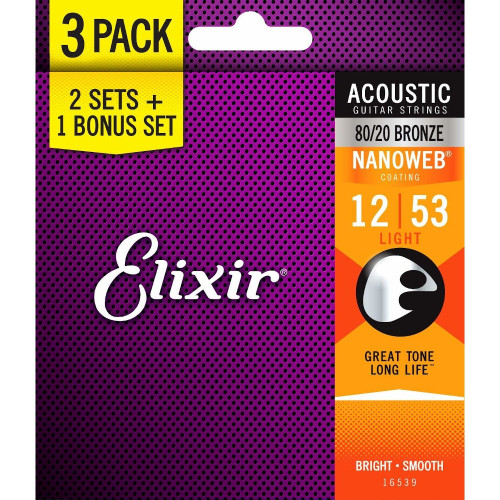 Elixir 012-053 Nanoweb Bonus Pack (3 sets)