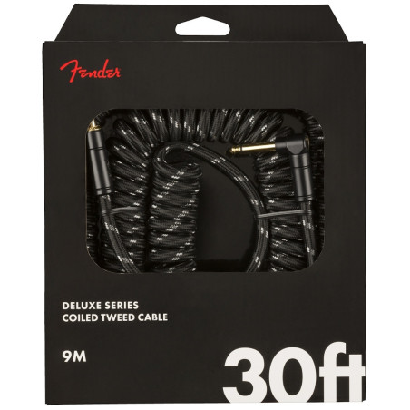 Fender Deluxe Series 30\' Coiled Instrument Cable - Tweed