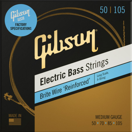 Gibson Gear Brite Wire Electric Bass Strings, Long Scale, Medium