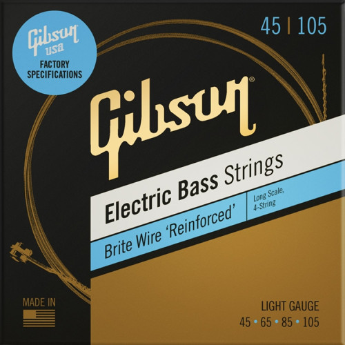 Gibson Gear Brite Wire Electric Bass Strings, Long Scale, Light
