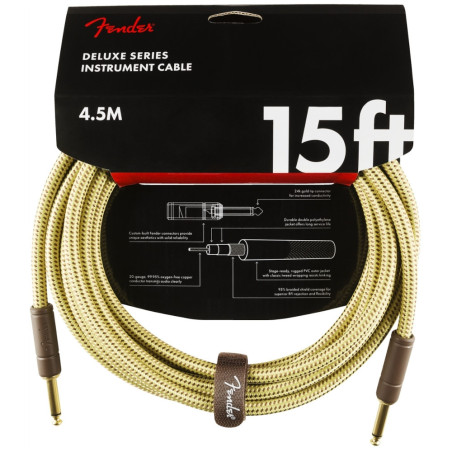 Fender Deluxe Series Instrument Cable 15\' - Tweed
