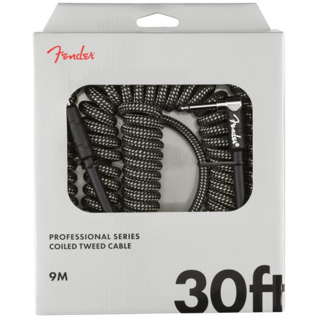 Fender Professional Coil Cable, 30\', Gray Tweed