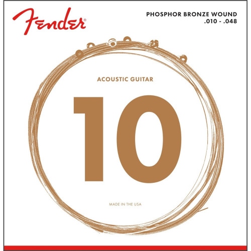 Fender Phosphor Bronze Acoustic Guitar Strings, Ball End