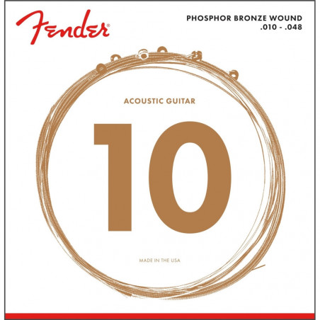 Fender Phosphor Bronze Acoustic Guitar Strings, Ball End