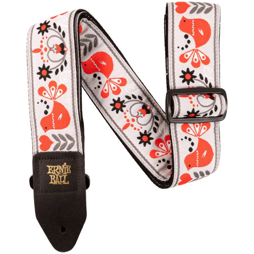Ernie Ball Red Bird Winter Jacquard Strap