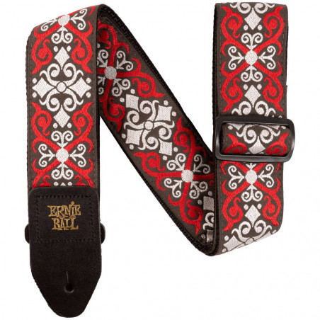 Ernie Ball Red Trellis Jacquard Strap