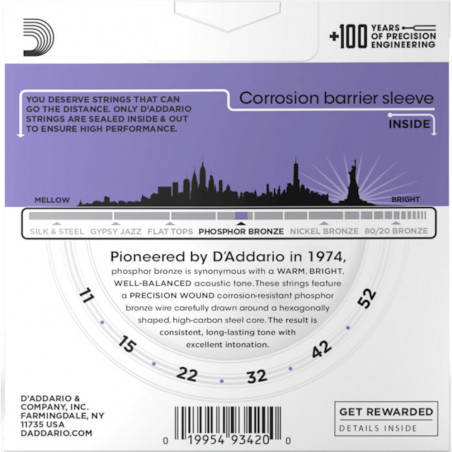 D'Addario EJ26 11-52 Custom Light 3 Pack