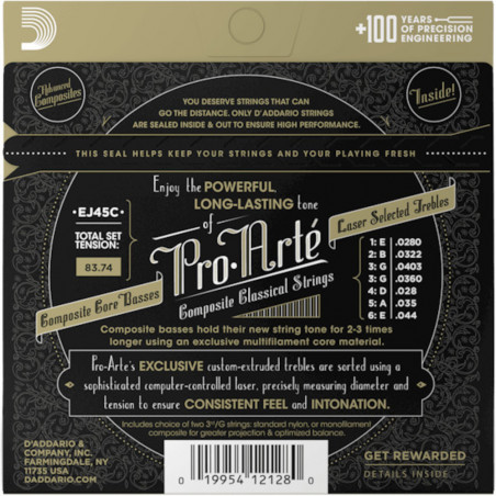 D'Addario EJ45C Pro-Arté Composite, Normal Tension
