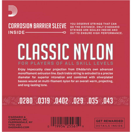 D'Addario EJ27N-3D Student Nylon, Normal Tension, 3 Set