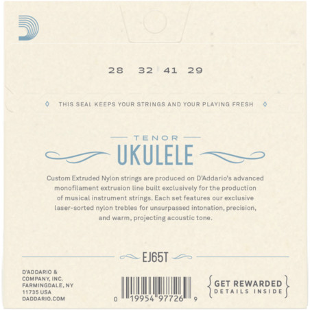 D’Addario EJ65T Pro-Arté Custom Extruded Ukulele, Tenor