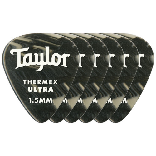 Taylor Premium 351 Thermex Guitar Picks, Black Onyx - 1.50mm, 6-Pack