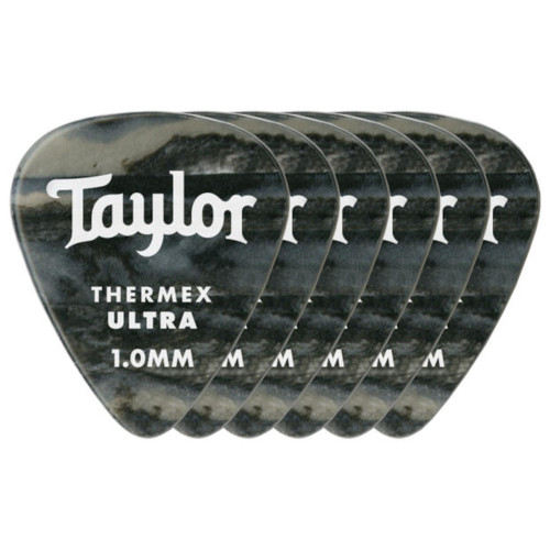 Taylor Premium 351 Thermex Guitar Picks, Black Onyx - 1.0mm, 6-Pack