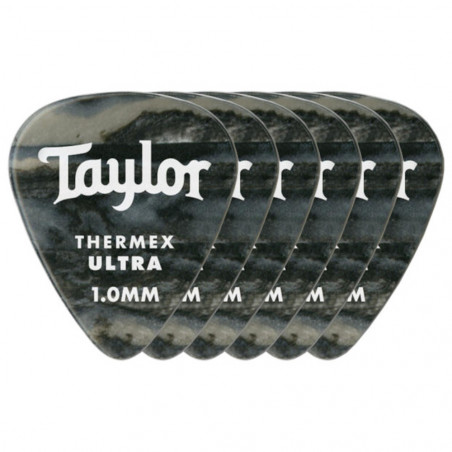 Taylor Premium 351 Thermex Guitar Picks, Black Onyx - 1.0mm, 6-Pack