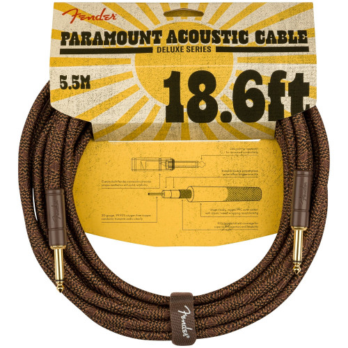 Fender Paramount 18.6' Acoustic Instrument Cable, Brown