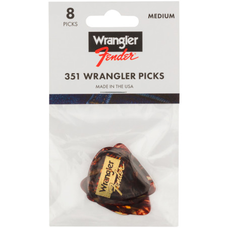 Fender Wrangler Picks, 351, Tortoiseshell, (8)