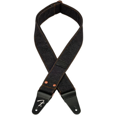 Fender Wrangler Riveted Denim Strap, Black