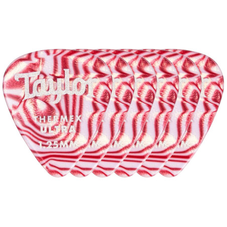 Taylor Premium 351 Thermex Ultra Guitar Picks Ruby Swirl 1.25mm 6-Pack