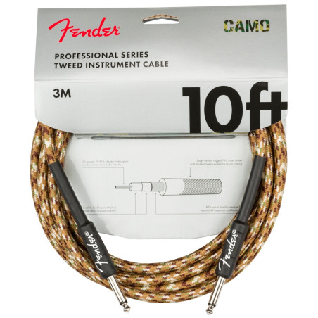 Fender Professional Series Instrument Cable 10', Desert Camo