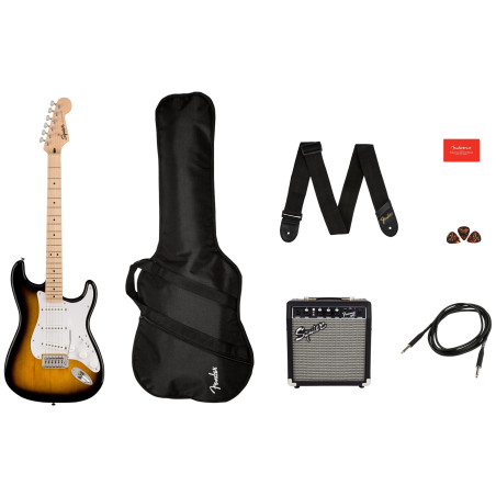 Squier Sonic Stratocaster Pack, 2-Color Sunburst, Gig Bag, 10G