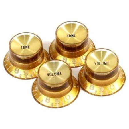Gibson Gear Top Hat Knobs w/ Inserts - 4 pc. - Gold