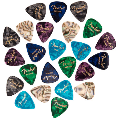 Fender 351 Shape Premium Picks - 24 Count Pack, Multi-Color