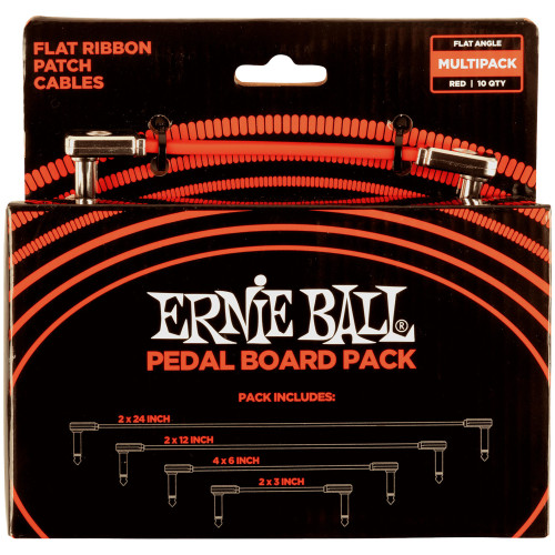 Ernie Ball Multi-Pack Flat Ribbon Patch Cable - Red